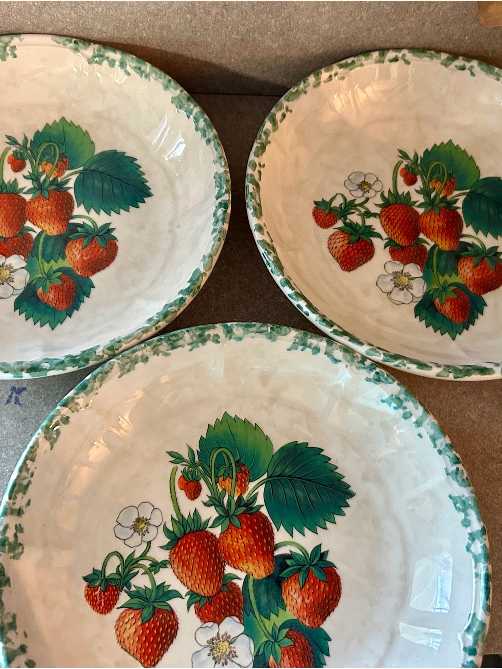Himark vintage Strawberry Ceramic Salad plates - Set of 3